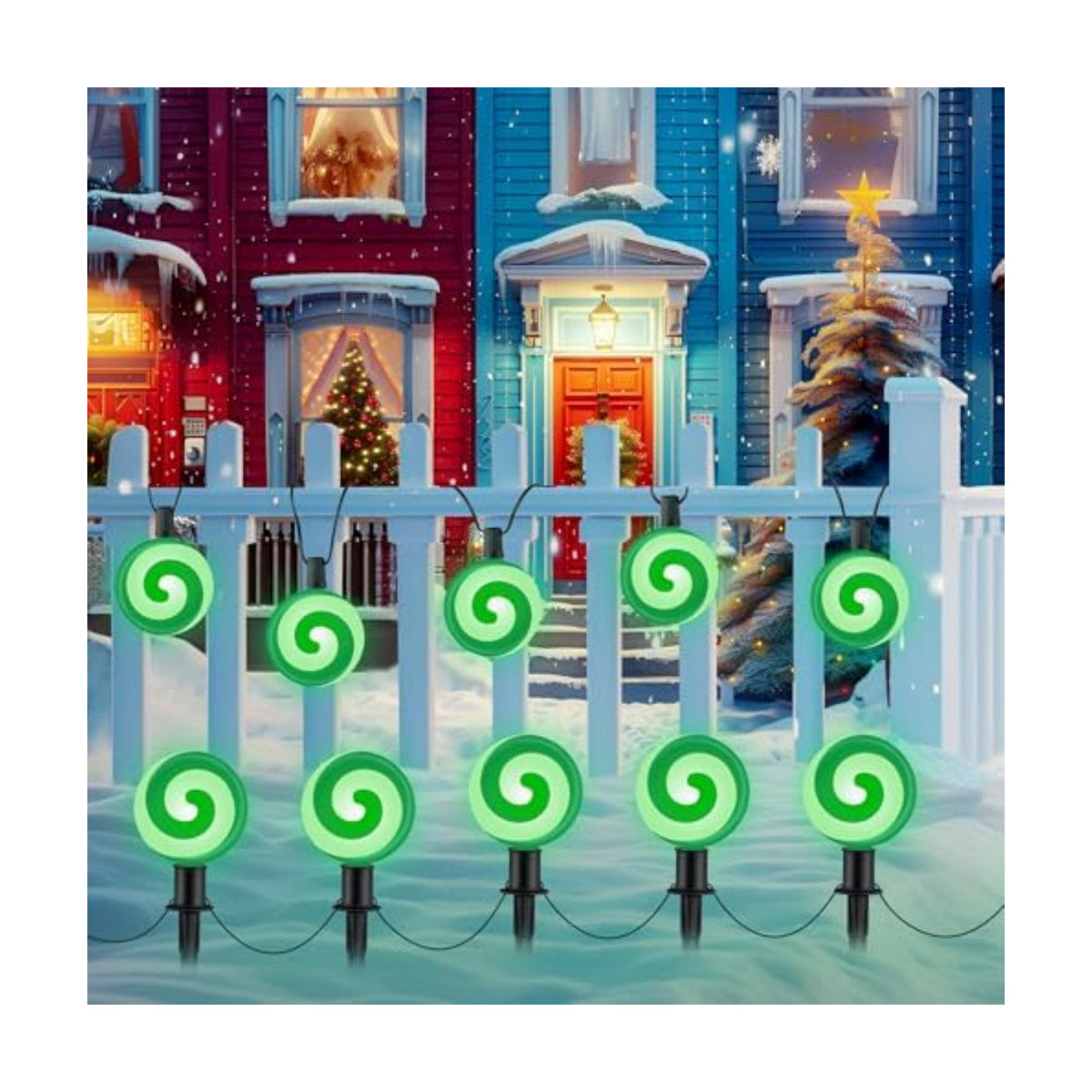 Ultimate Unicorn Christmas Decoration Lollipop Pathway Lights Green