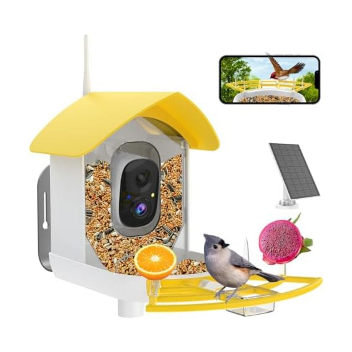 Bird Feeder with Camera,WiFi Smart Bird House with Cam Solar Powered