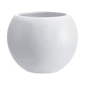 13.5" H x 17" Dia White Fiberstone Planter Pot with Drainage Hole, Large Round Indoor Outdoor Flower Pot for Artificial