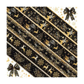 Wavyknot 6 Rolls Christmas Wired Edge Ribbon 2 Inch x 30 Yards Black Gold