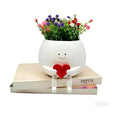 Loving Heart Resin Face Planter, Cute Plant Pot Funny Succulent Pots, Plant Lover Gifts for Women, Indoor Outdoor Desk