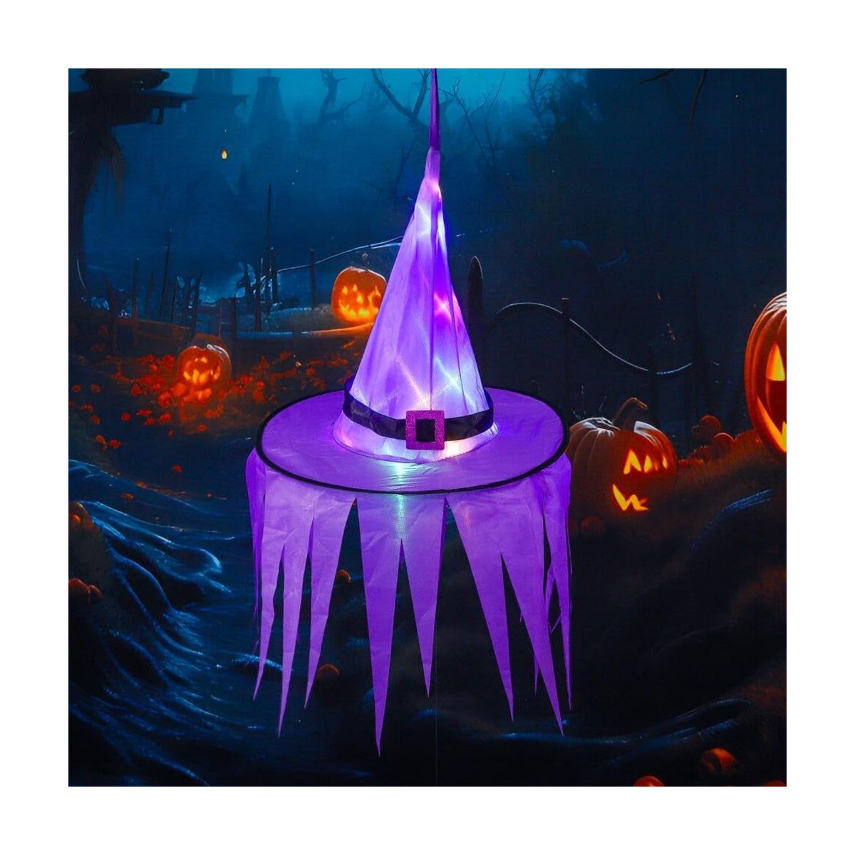 light up Halloween Decorations Witch Hat Hanging sawtooth Lights Ghost hats