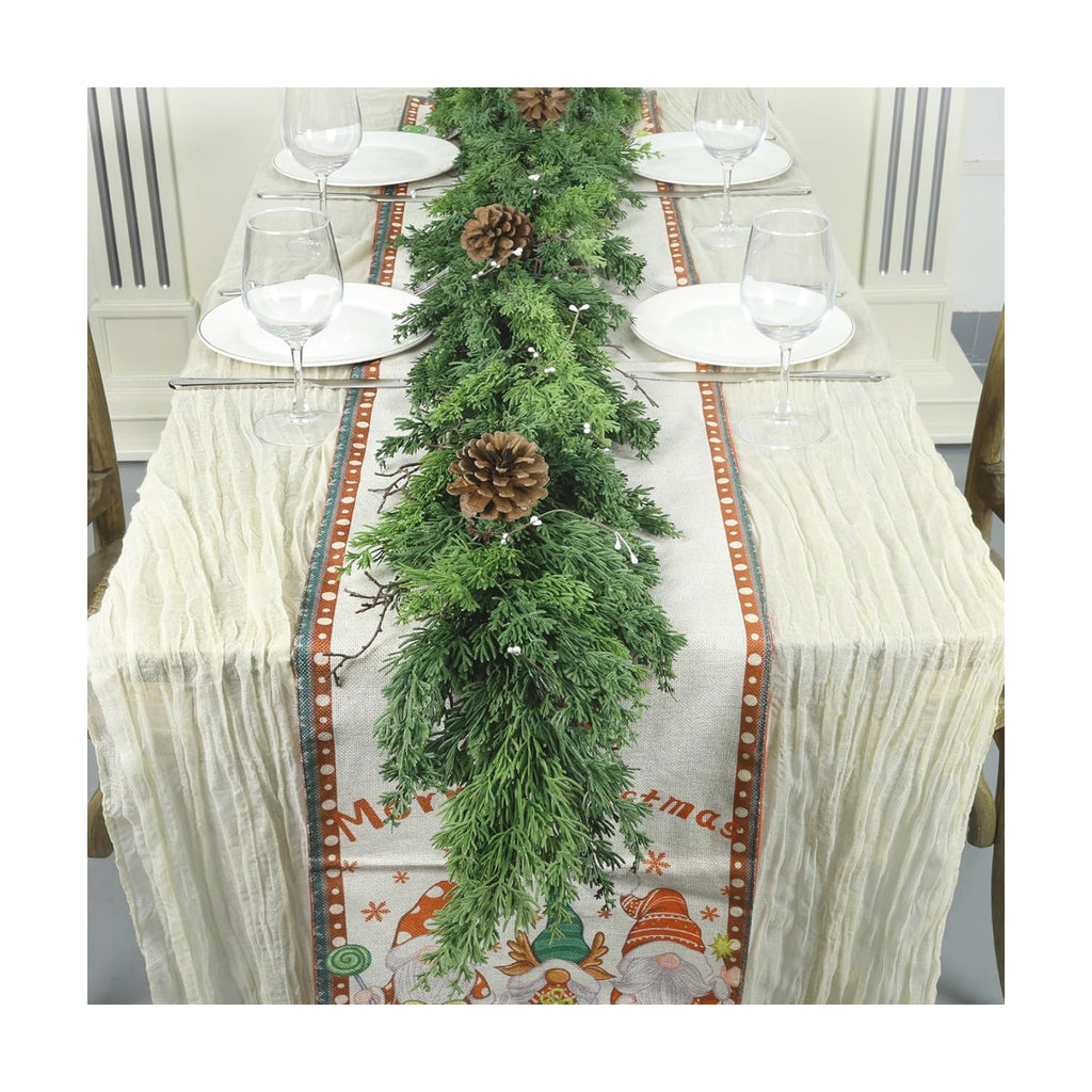 Artgar 6 Ft Christmas Cedar Garland - Realistic Greenery Cypress Garland
