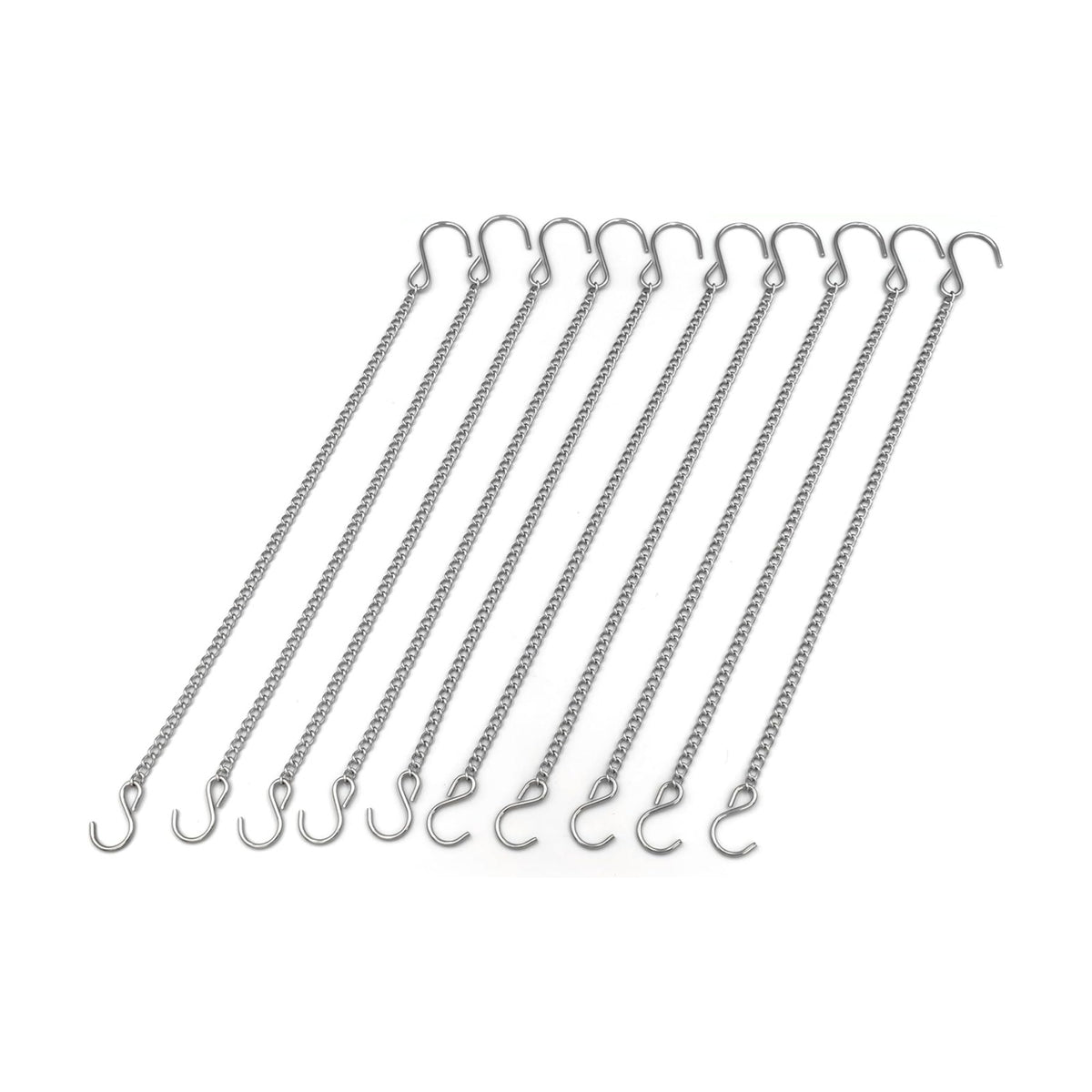 lightstar Hanging Chains with Hooks, 10PCS-12Inch Stainless Steel Chain for Hanging Bird Feeders Planters Baskets Billboards Lanterns Wind Chimes Ornaments Outdoor/Indoor Use (2 Hooks - 10pcs)