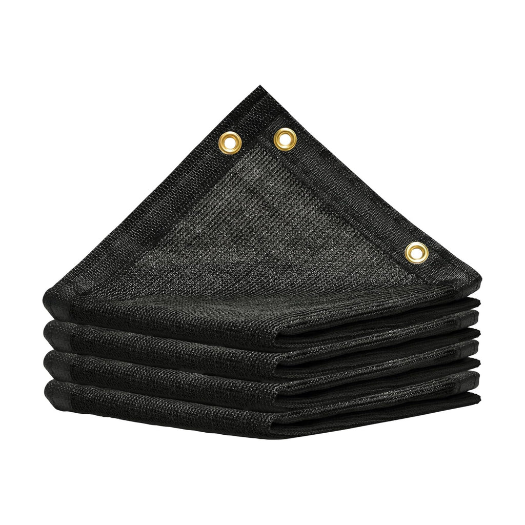 Amgo 6' x 10' Black Shade Cloth with Grommets - 90% Sunblock, Durable Mesh Fabric Tarp for Dog Kennel Cover