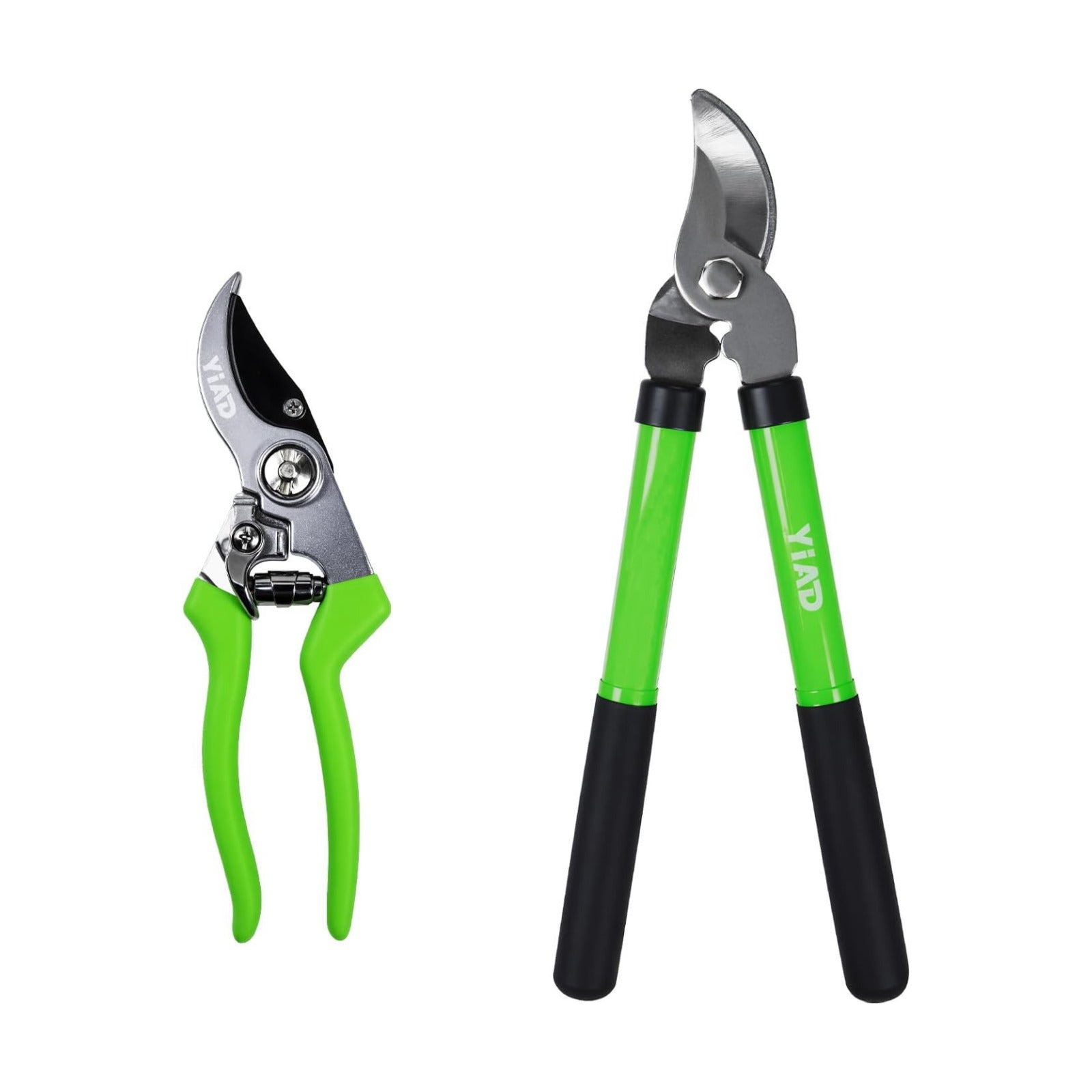 2Pcs Garden Shears Set, High Carbon Steel Pruning Loppers | Bypass Pruners for Tree Trimming, Lightweight Lawn Clippers