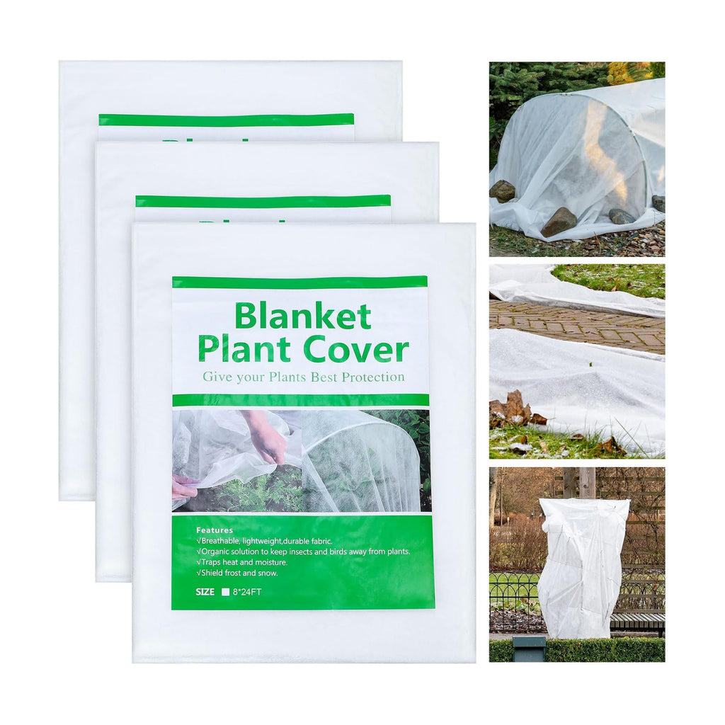 Hushee 6 Pack Plant Covers Freeze Protection, 8 x 24ft Frost Blankets Cover for Plants, Plant Frost Protection Cover