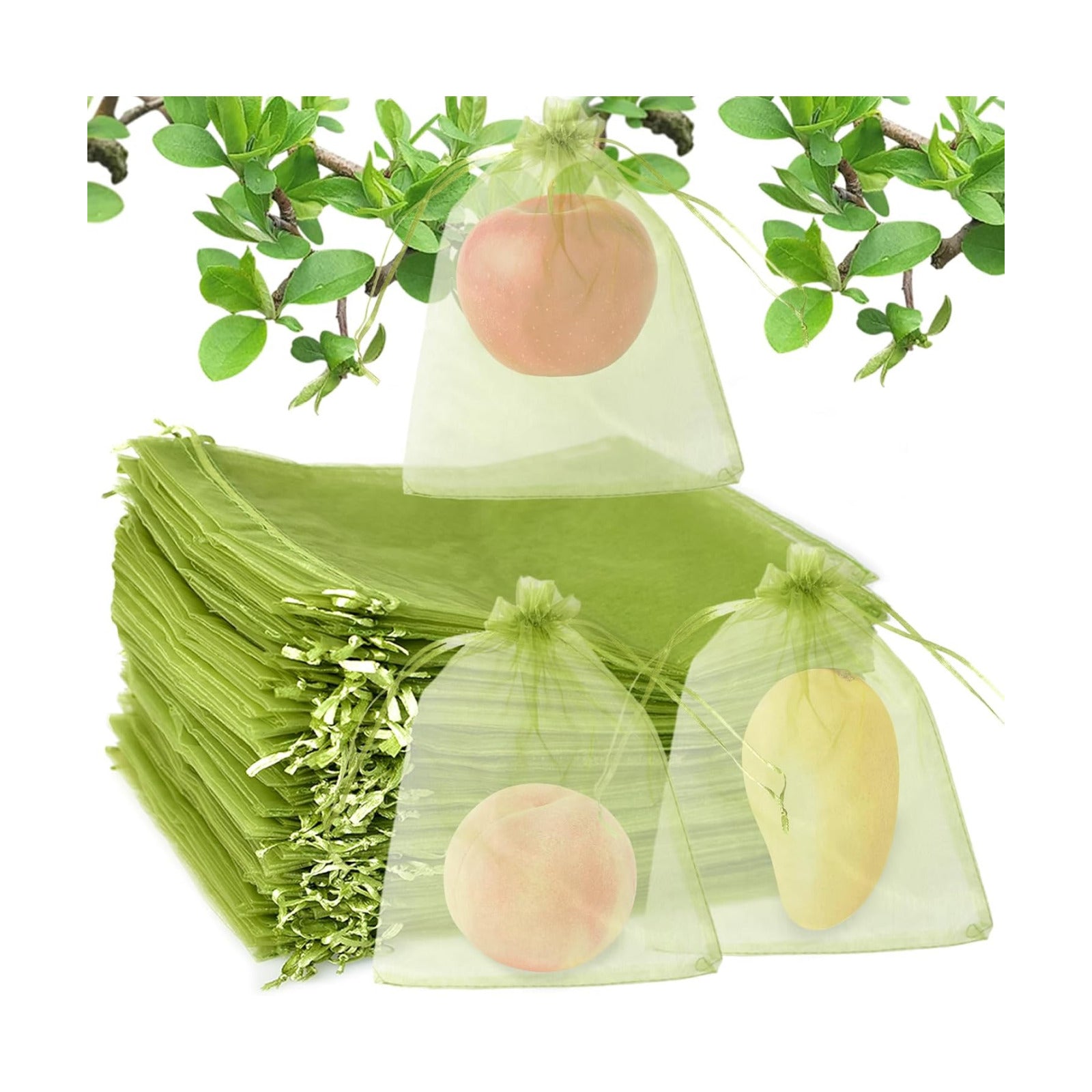 500 Pcs Fruit Protection Bags 6.7X 9.1 Inches | Drawstring Mesh Fruit Protection Bags, Fruit Netting Bags for