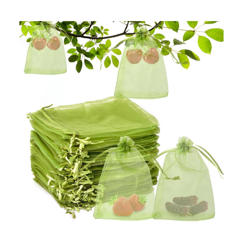 500 Pcs Fruit Protection Bags 4 x 6 Inches | Drawstring Mesh Fruit Protection Bags, Fruit Netting Bags for Protecting