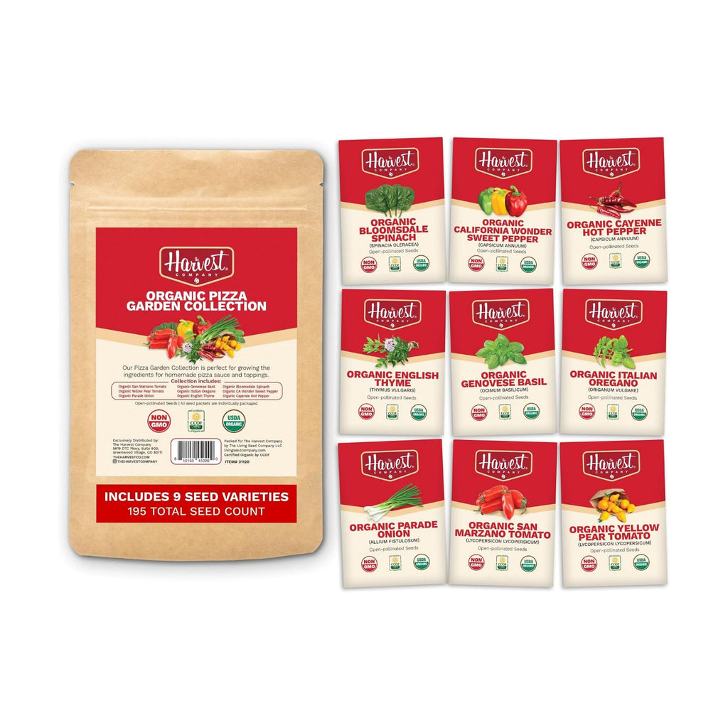 The Harvest Company Pizza Garden Seed Collection – Open-Pollinated Seeds for Indoor & Outdoor Gardening, Tomatoes
