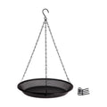 HRAYLTOP Hanging Bird Feeder Bowl with 16.3 inch Iron Hanging Chain Detachable Outdoor Decor for Garden Backyard Patio and Deck - Perfect for Attracting Birds