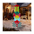 Afirst Christmas Yard Sign Stakes 4PCS Stacked Box Outdoor Decor