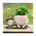 Smily Face Planter Pot Cute Resin Flower Head Planters for Indoor Outdoor Whimsical Succulent Pots for String of Pearls