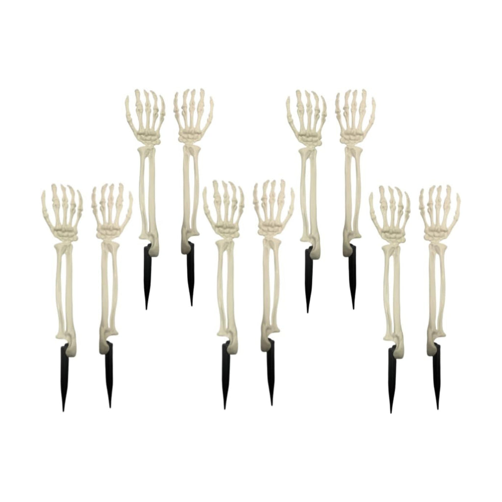 Aweilan 10pcs Realistic Looking Skeleton Stakes Severed Plastic Skeleton Hands Yard Signs for Halloween Props Decorations