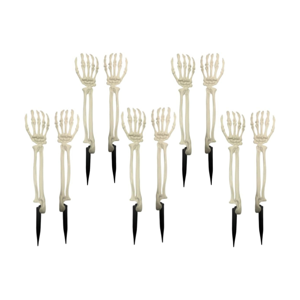 Aweilan 10pcs Realistic Looking Skeleton Stakes Severed Plastic Skeleton Hands Yard Signs for Halloween Props Decorations