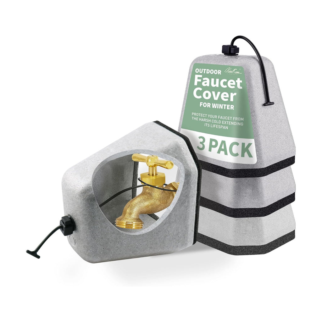 Outdoor Faucet Cover 3 Pack - Thickened Foam Insulated for Winter Freeze Protection, Reusable Hose Bib and Water Spigot Covers for Outside
