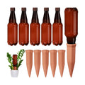 SiliFine 6 Sets Terracotta Self Watering Spikes with 26 oz Plastic Bottles, Plant Watering Devices Slow Release