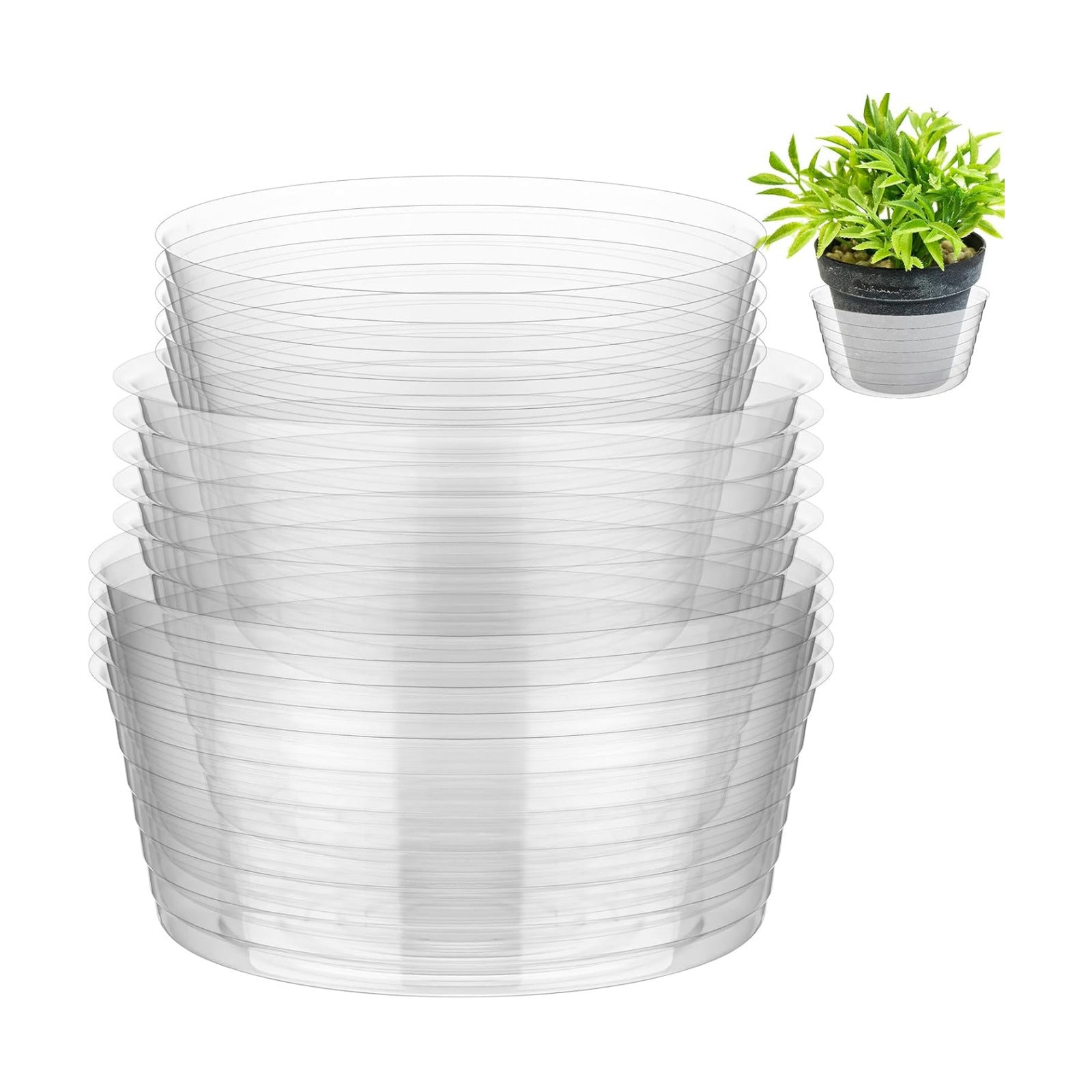 Plastic Plant Saucer Clear Deep Drip Tray Thickened Clear Plant Saucers Trays for Pots Deep Drip Trays for Home Garden