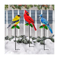 WAIU 3 Pack Metal Birds Garden Stakes, Outdoor Lawn Yard Ornaments Garden Decorations