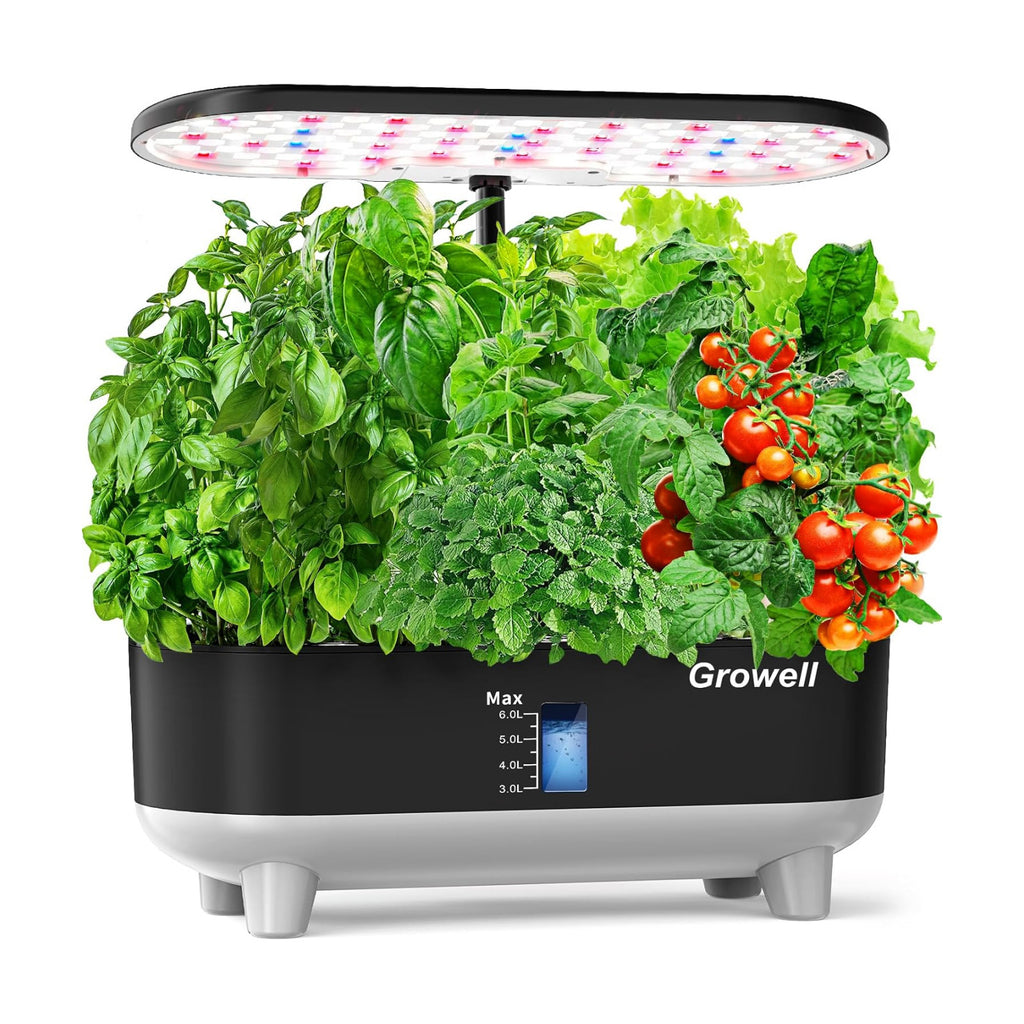 Growell Hydroponics Growing System Kit, 16 Pods Indoor Garden with 28W Full Spectrum LED Grow Light, Auto Timer, 3
