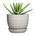 G EPGardening Ceramic Pots for Plants - 5 Inch Plant Pot Indoor with Drainage Hole and Saucer, Outdoor Flower Pot