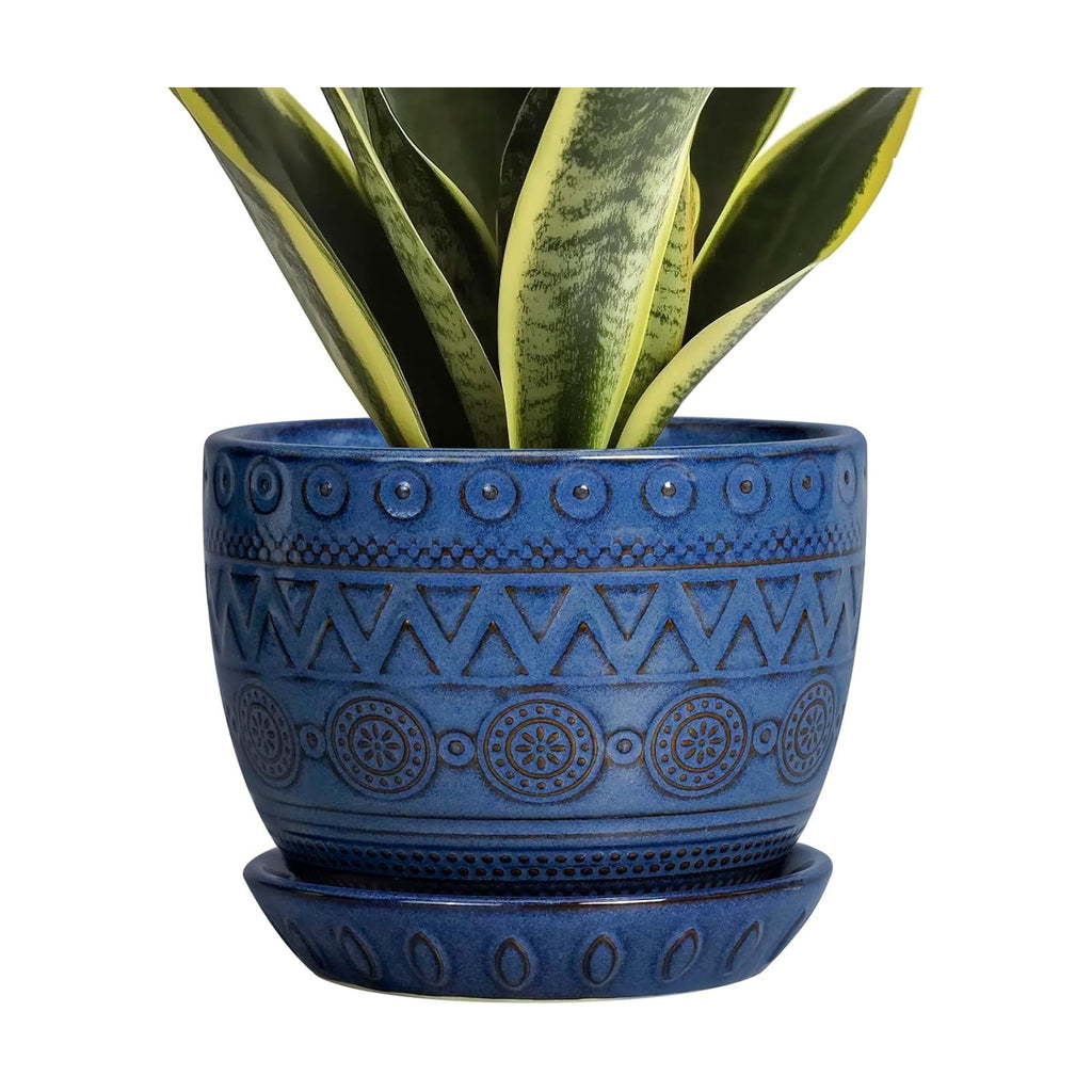 G EPGardening Pot for Plants 5 Inch - Ceramic Planter for Indoor Plants Outdoor, Succulent Pot with Drainage Hole and
