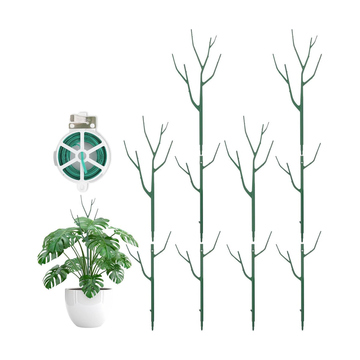 10 Pack Stackable Plant Support Stakes, Climbing Plant Support Structures for Monstera, Pothos, Philodendron Garden Plant Stakes for Indoor Outdoor Plants