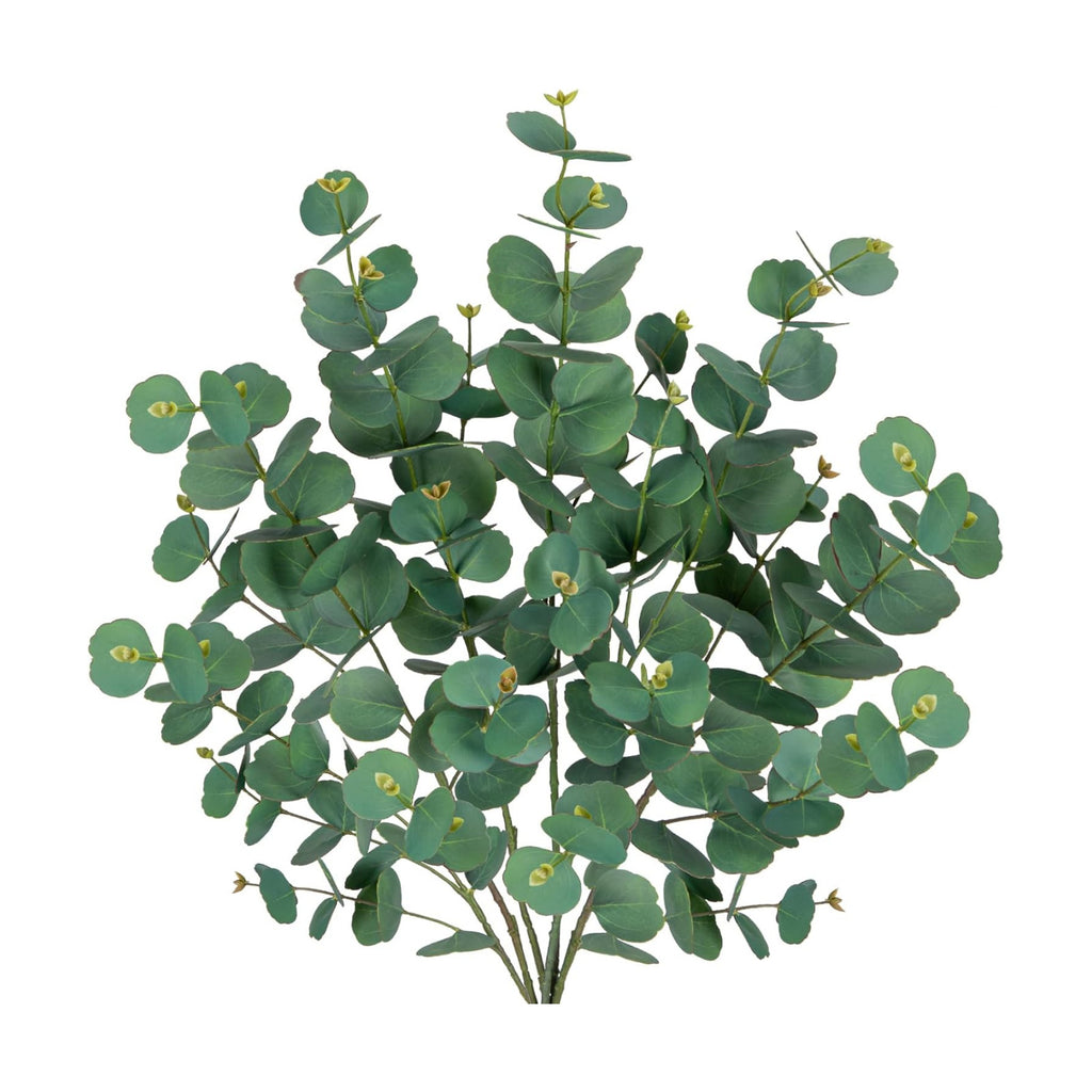 33.8" Tall Faux Eucalyptus Stems Real Touch Artificial Greenery Stem, Faux Eucalyptus Stems Silver Dollar Leaves, Fake Greenery Stem for Bridal Wedding Bouquet Vase Table Centerpiece Decor 6Pcs