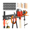 Garden Tool Organizer Wall Mount - Garage Storage and Organization Yard Tool Hanger with Adjustable Pegboard Hooks Shed