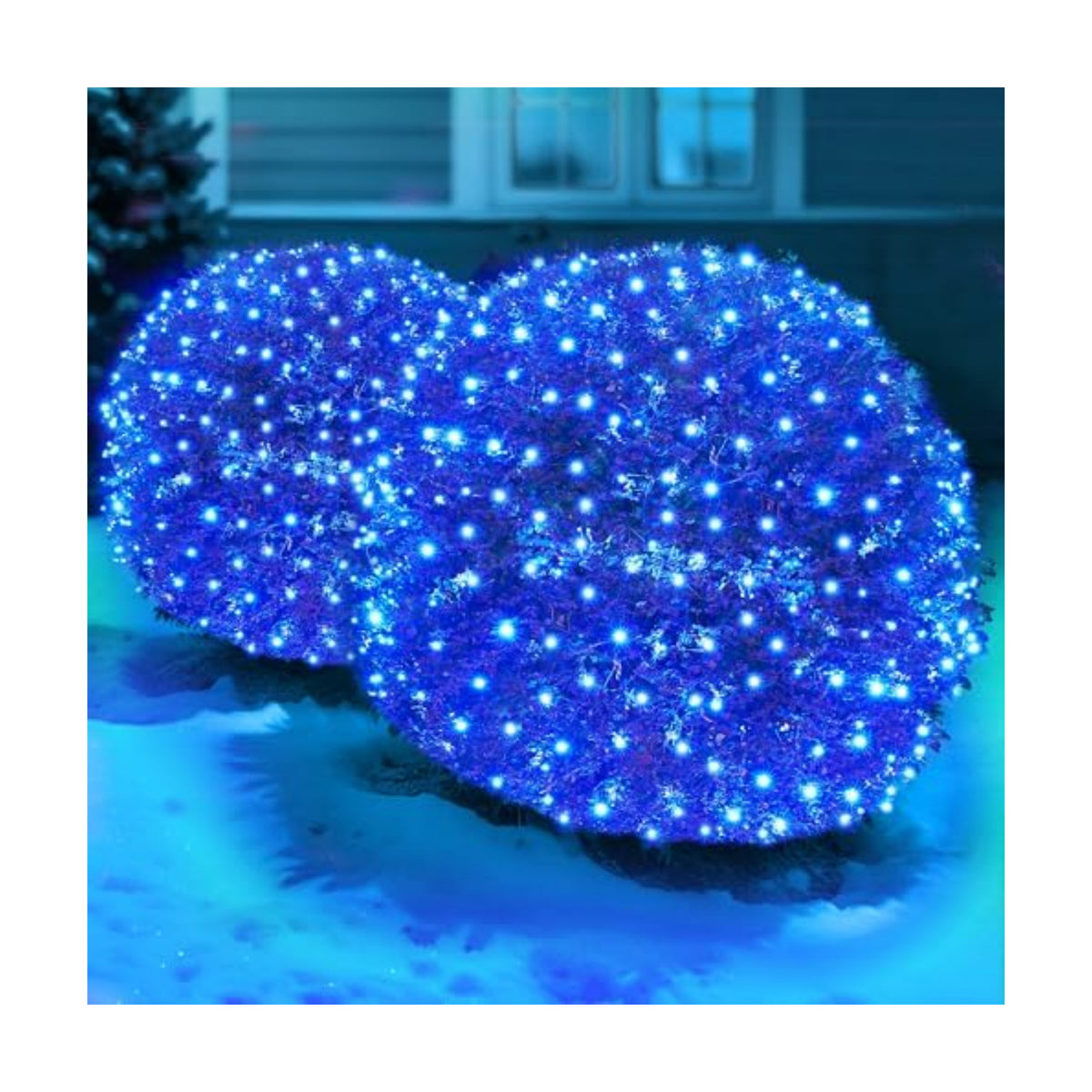 Led Blue Christmas Net Lights Outdoor Christmas Bushes Lights 120Led 6ftx5ft, Connectable Outdoor Indoor Mesh Net Lighting for Xmas Holiday, Garden, Lawn, Shrubs, Trees, Bushes Decorations
