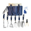 Gardening Tool Set, 10-Piece Heavy-Duty Aluminum Garden Tools with Non-Slip Handles and Large Tool Bag with Storage