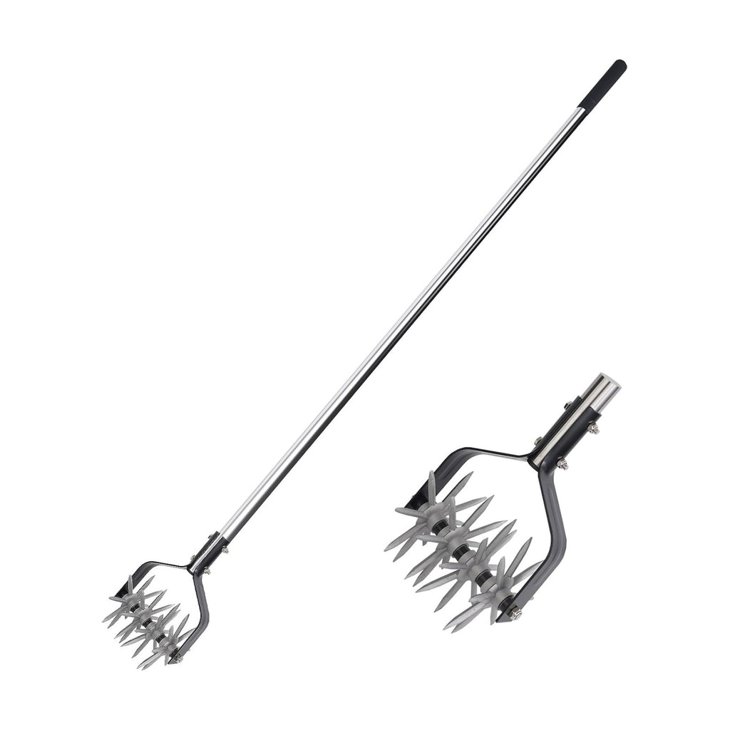 BARAYSTUS Rotary Cultivator Garden Tool, Adjustable Hand Tiller 29.7-57in | Long handle steel cultivator, for aerating