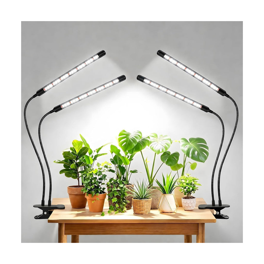 SDOVUERC Full Spectrum 2026 Grow Lights for Indoor Plants, Dual Head Clip Plant Lights with 6/12/18H Timer,3 Light
