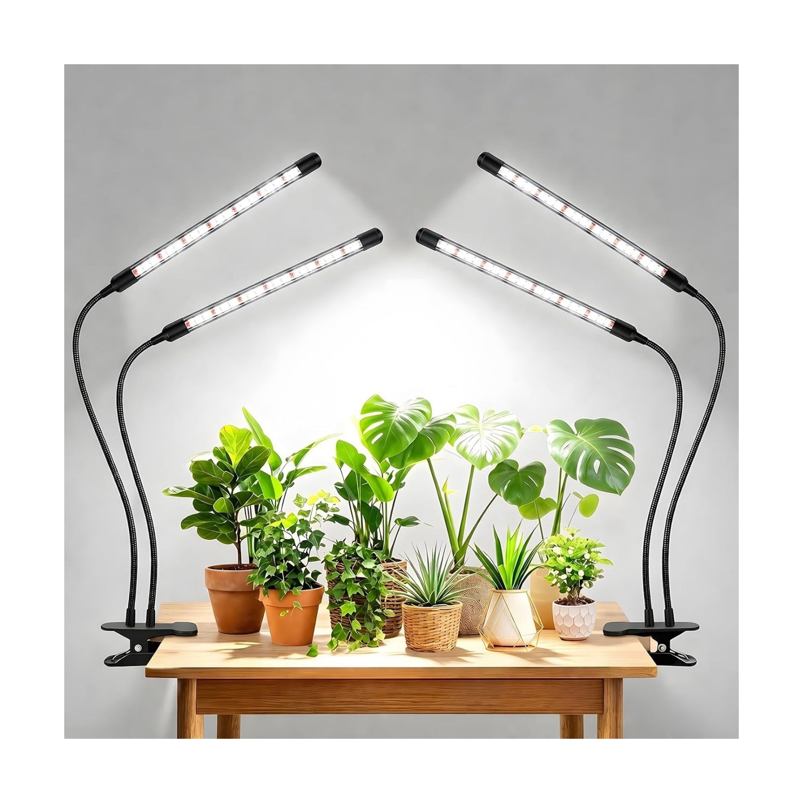 SDOVUERC Full Spectrum 2026 Grow Lights for Indoor Plants, Dual Head Clip Plant Lights with 6/12/18H Timer,3 Light