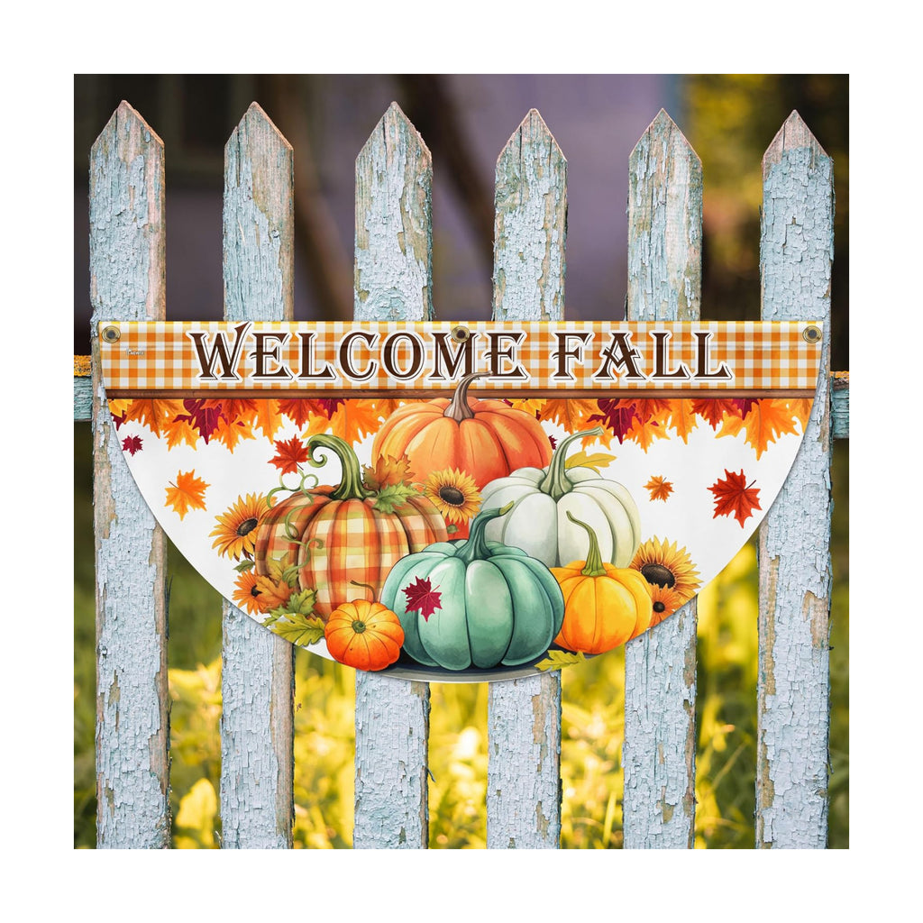 FLAGWIX Pumpkins Fall Bunting Fan Flag, 1.5 x 3 ft, 1 Pack