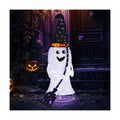 VINGLI 4FT Scary Lighted Halloween Decorations Outdoor, Pop Up Halloween Ghost Decorations, Light Up Ghost Decor with Pre-lit 135 LEDs, Cute Broom, Black Hat for Porch Yard Lawn Patio