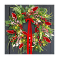 Christmas Wreath with Lights,Outdoor Pre-lit Christmas Wreaths for Front Door-24 Inch Xmas Door Wreath with Pine Needles Pine Cones and Red Berries- Farmhouse Home Christmas Decorations
