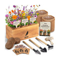 Wildflower Seed Mix Growing Kit - Perennial Wild Flowers | Ideal Gift - Also Includes Planters, Soil, Wooden Box, and