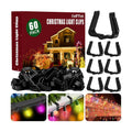 SelfTek 60 Pcs Christmas Light Clips Hooks, 1 5/8" Fascia Board Clips, Weatherproof Plastic Gutter Clips for Hanging Outdoor Lights, Holiday Light Clips Light Hangers for Roof Gutter Fence Eave-Black
