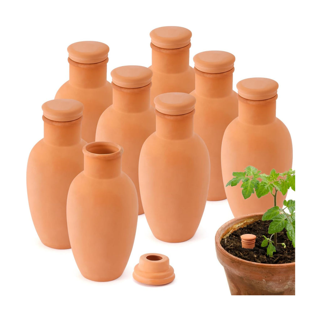 Ollas 8pcs 3.1 * 6inch Watring Can Pot Terracotta Self Watering Planter Insert Vacation Plant Care Olla Watering Terra