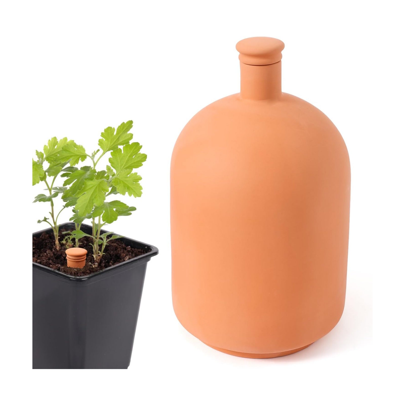 Large 10×6×6inch Terra Cotta Watering Pots 110oz Terra Cotta Watering Terracotta Watering Spikes Self Watering Planter