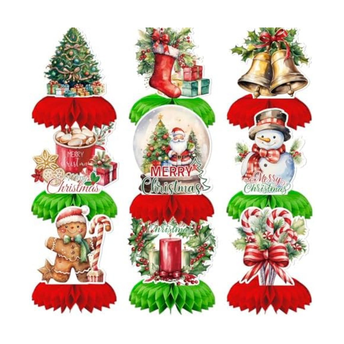 Christmas Party Centerpieces, Christmas Honeycomb Centerpieces for Table