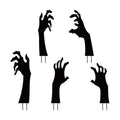 5 PCS Halloween Black Hands Yard Signs, Scary Hand Silhouette Lawn Sign with Stakes, Halloween Haunted House Decorations for Outdoor Yard Lawn Garden