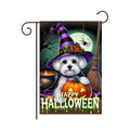 BlissYard Halloween Schnauzer Pumpkin Garden Flag 12x18 Inch Polyester