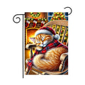 BlissYard Garden Flag Snowflake Kitten Winter 12x18 Inch Polyester
