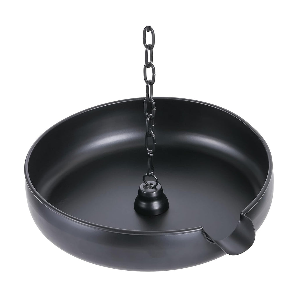 Rain Chain Anchoring Basin, Metal Bowl for Rain Chain Downspout Gutters, Black Rain Chain Basin of Chain Display for