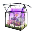 RIFNY Plant Terrarium with Grow Light, Glass Terrarium 8.9 x 5.9 x 9.9 Inch | Terrarium with LED Grow Light and