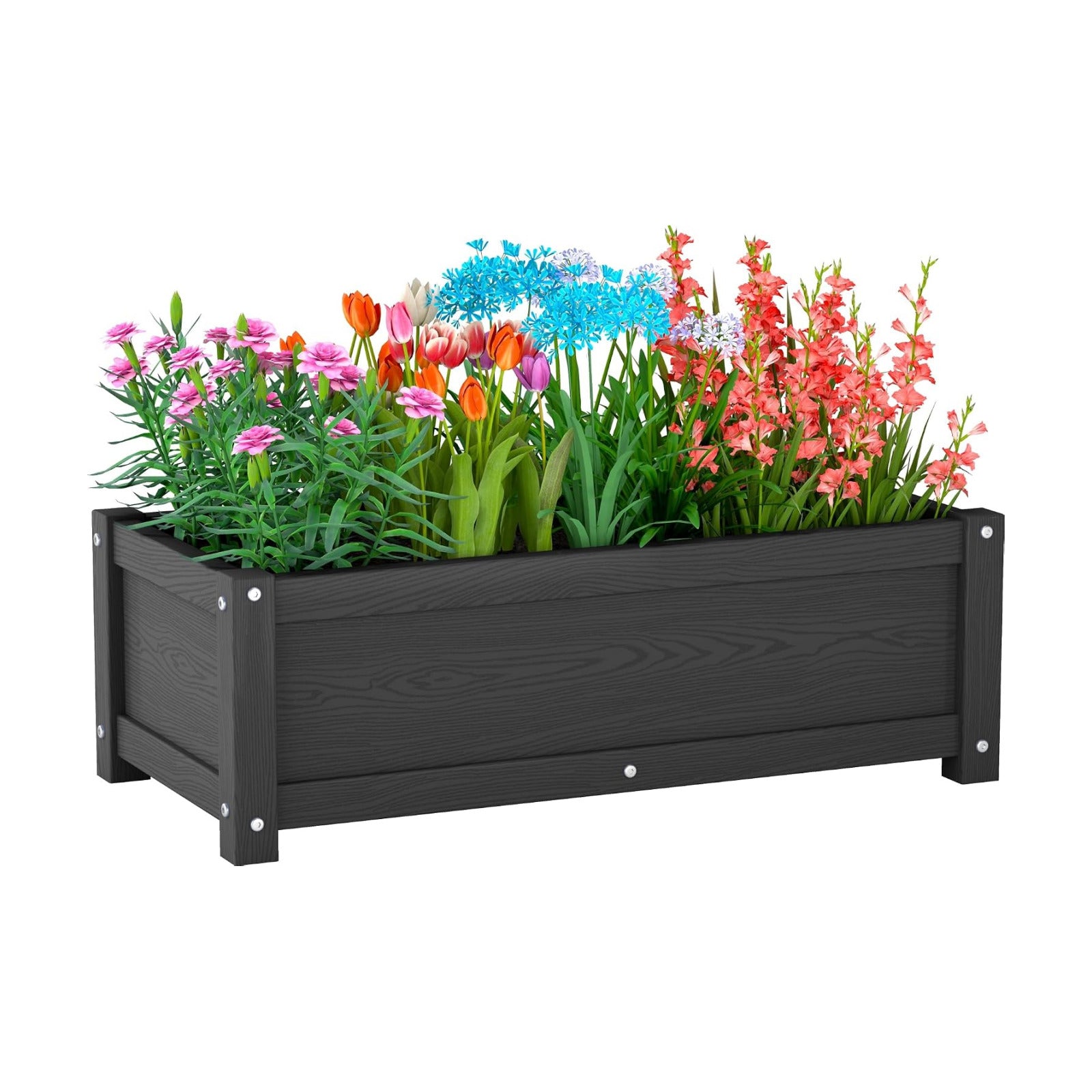 HDPE Raised Planter Box Outdoor,Rot-Resistant and Non-Cracking,Small Raised Beds for Gardening 29.5 * 14.4 * 9.8 in for