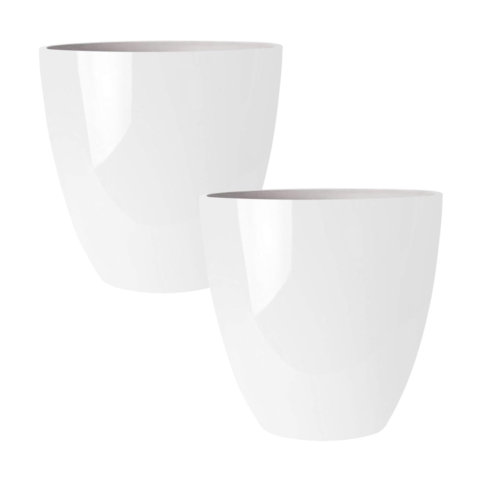 RUBBER BOND Plastic Plant Pots 2 Pack - Modern Indoor/Outdoor Planters for Home Decor - Weather-Resistant Large Flower