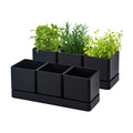 D'vine Dev 2-Pack Plastic Herb Garden Planter Set, Black, 76-V-B-2